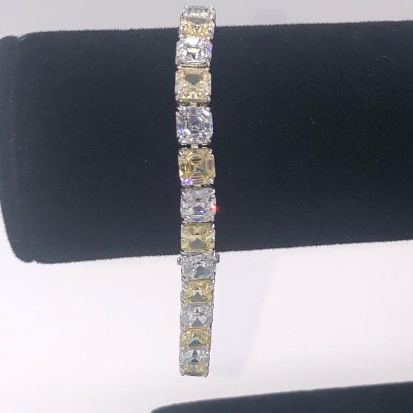 28ct Asscher Tennis Bracelet - Picture 9 of 16
